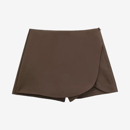 High Waist Skort with Side Zipper